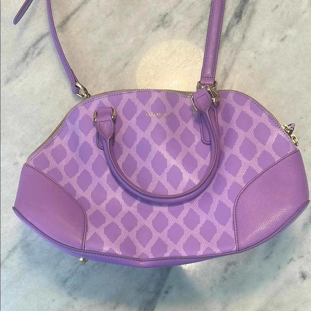 Vera Bradley Purple Shoulder Bag with Geometric Pattern
